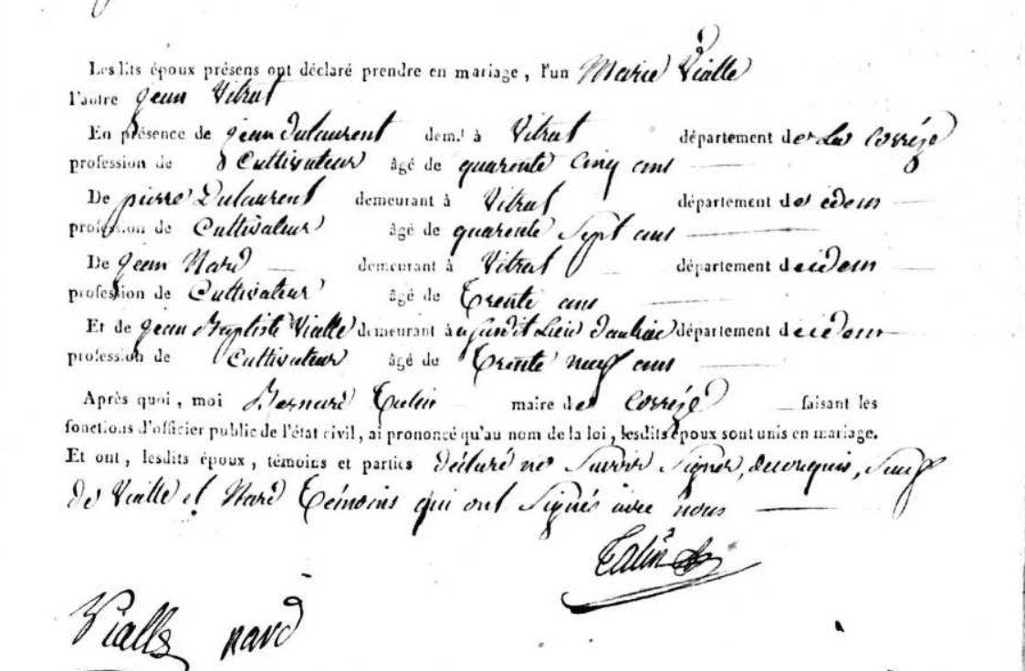 Mariage Vitrac Jean - Vialle Marie 13_02_1817 -2.jpg